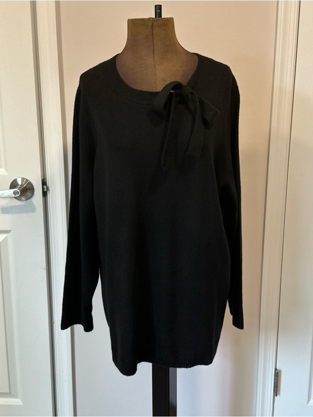 Talbots Black Bow-Accent Sweater Top size 2X